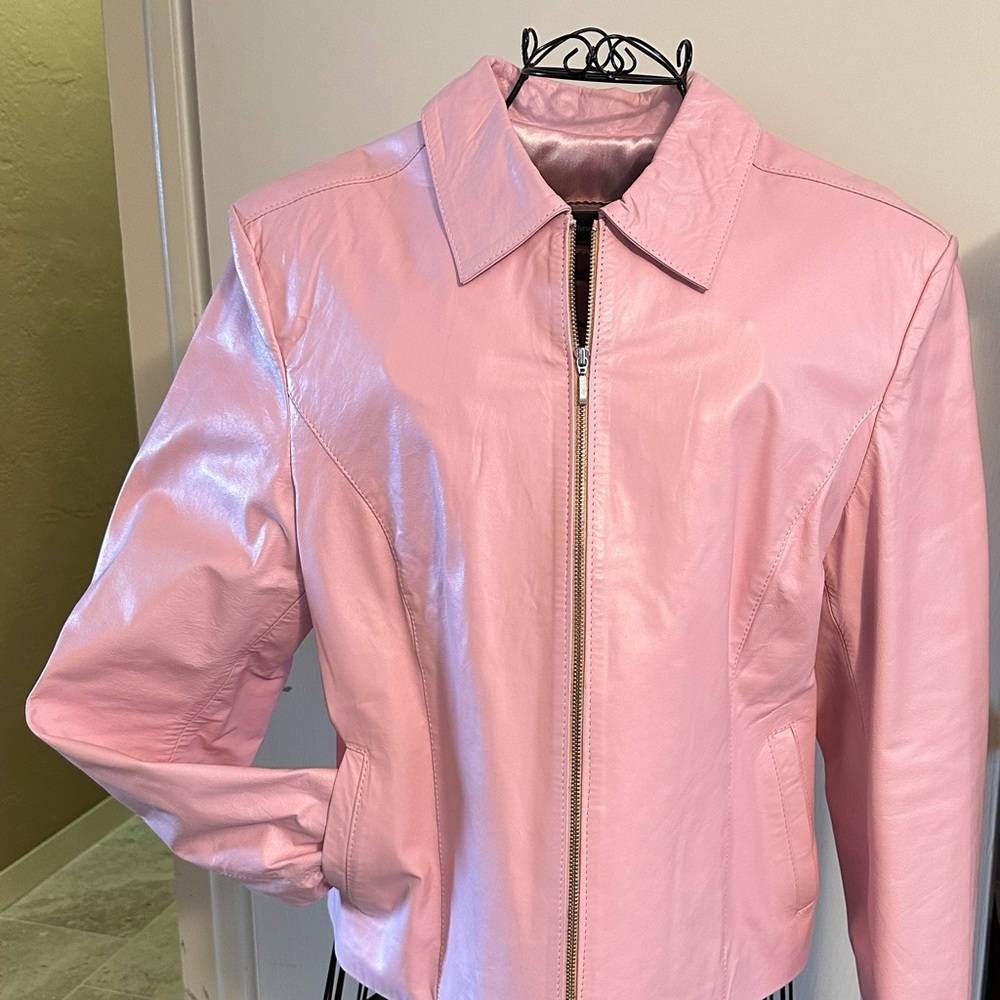 Beautiful pink leather jacket